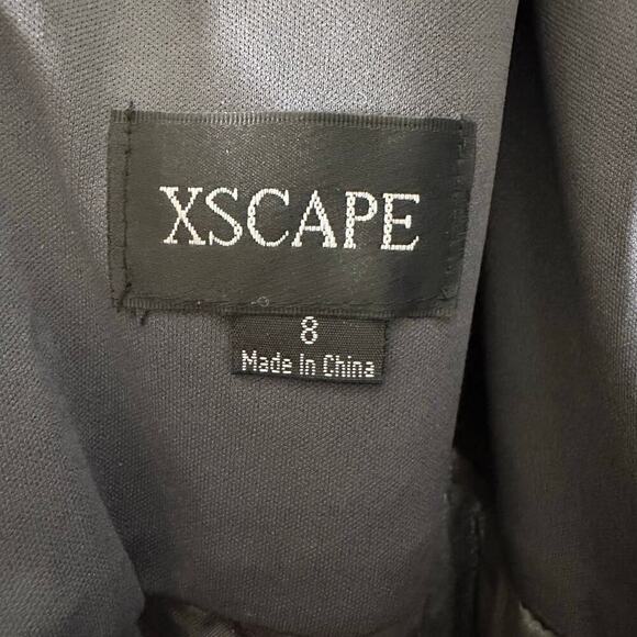 NWT Xscape Embellished Chiffon Beaded Top Maxi Dress Women's Gray Size 8 - Picture 7 of 8